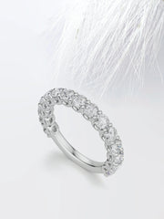 Round Cut Moissanite Scallop Diamond Wedding Band for Women Mapple Gems